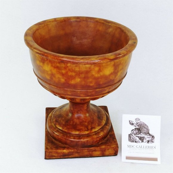 Planter Footed Stone-Look Resin Brown Tones Garden Decor Floral Decor 9" - Picture 8 of 8